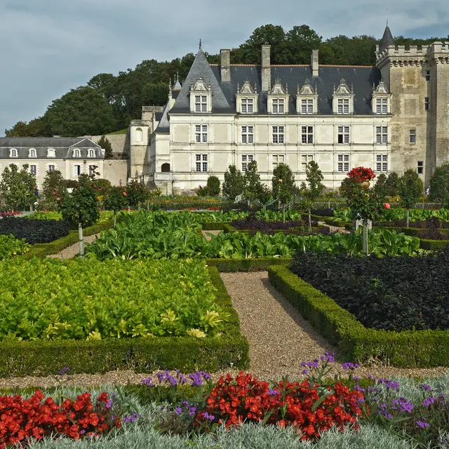 Το Κάστρο του Villandry από τα νοτιοδυτικά με τον λαχανόκηπο μπροστά